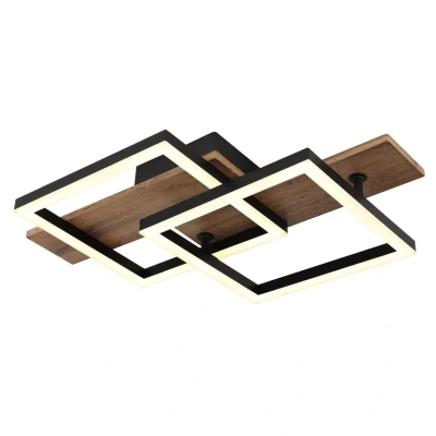 Image of Jeffry Integrated LED Semi Flush Ceiling Light Matt Black 3000K