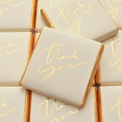 Image of Wyeland Confectionery Thank You Gold Milk Chocolate Neapolitans 75 Chocolates