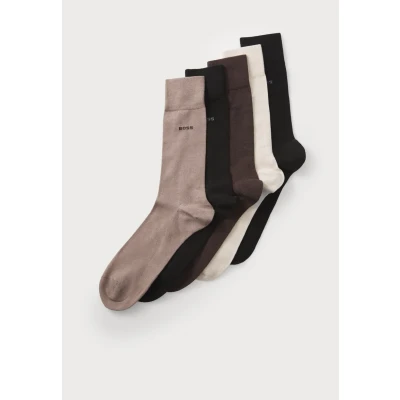 Image of BOSS 5 PACK Socks, Men&#039;s, Size: 5.5 8, Black/light brown/dark brown