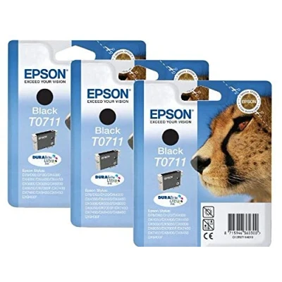 Image of Epson T0711 Original Ink Cartridge, Black (Pack of 3),T0711x3, Genuine