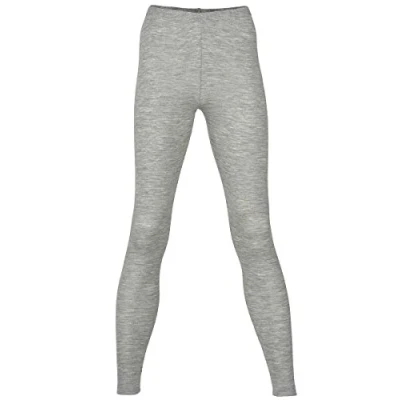 Image of Engel Thermal Leggings, Organic Merino Wool and Mulberry Silk Base Layer (2. UK 10/12 EU 38/40, Light Grey mélange)