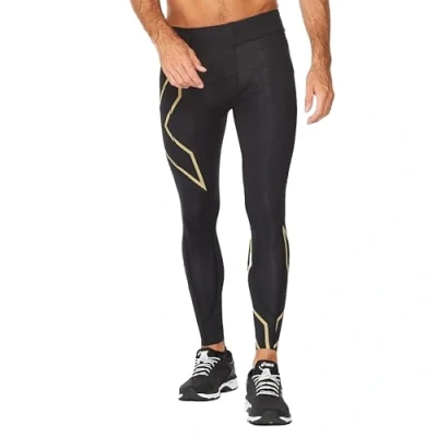 Image of 2XU Men&#039;s Light Speed Compression Tights, Black/Black Reflective, XXL