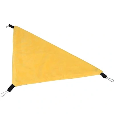 Image of Pssopp Small Pet Hammock Triangle Cage Hanging Bed Accessories for Sugar Glider Squirrel Hamster Guinea Pig Mice Rats Birds(Yellow)