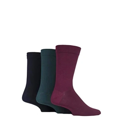 Image of 3 Pair Royals Comfort Cuff Plain Gentle Bamboo Socks with Smooth Toe Seams Men&#039;s 12 14 Mens SOCKSHOP