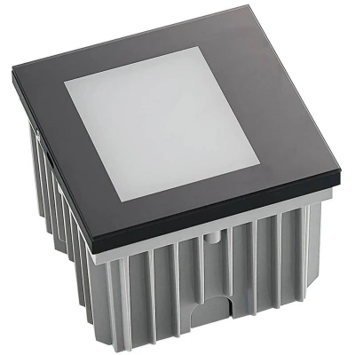 Image of Arcchio LED recessed wall lamp Zamo, 12 cm, black, glass, aluminium