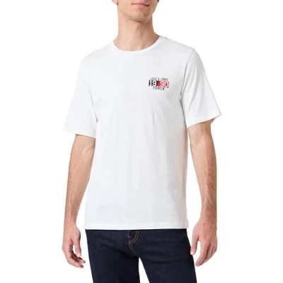 Image of JACK &amp; JONES Men&#039;s Jprbluclub Tee Ss Crew Bmuss24 T Shirt, Cloud Dancer, M