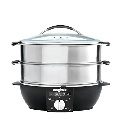 Image of Magimix Multifunctional Food Steamer 2 Tiers &amp; Removeable Base 12.2L Capacity Stainless Steel, 11581