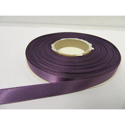 Image of 2 metres x 10mm Satin Ribbon Amethyst Dusky Purple Double Sided 10 mm 1cm