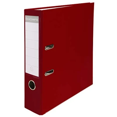 Image of Exacompta Ref 918418B PP Lever Arch File 320 x 290mm in Size, Suitable for Storing A4 Documents, 75mm Spine, Reinforced Finger Pull &amp; Bottom Edge Burgundy