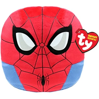 Image of TY Marvel Avengers Spiderman Squish A Boo 10 Inches Licensed Squishy Beanie Baby Soft Plush Toys Collectible Cuddly Stuffed Teddy