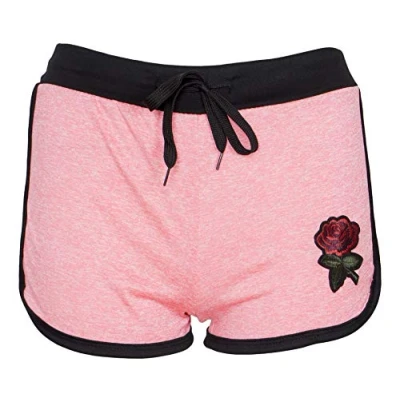 Image of NOROZE Girls Kids Camo Brklyn Rose Print Hot Pants Shorts (5 6 Years, Pink)