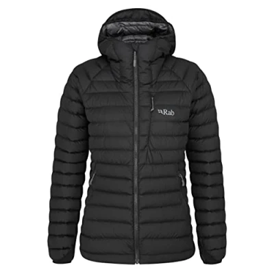 Image of Rab Women&#039;s Infinity Microlight Down Gore Tex Infinium Jacket for Trekking, Climbing, Skiing, &amp; Casual Black 16