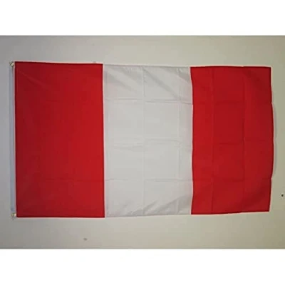 Image of AZ Flag Peru Without Arms 3x5 Ft 100D Polyester Peruan Civil Banner with Two Metal Grommets Fade Resistant Vivid Colors 3&#039; x 5&#039; Feet 150x90 Cm