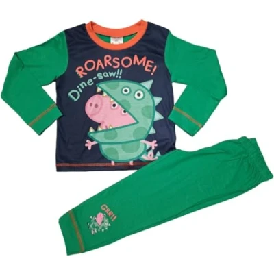 Image of Peppa Pig George Boys Roarsome! Dine Saw!! Pyjamas Ages 18 Months To 5 Years (4 Years) Multicolor