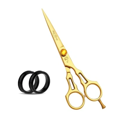Image of Wishbeauty 6&quot; Hairdressing Scissors, Hair Cutting Scissor for Professional Hairdressers, Barber Stainless Steel Scissors Cutting, Sharp Women, Men, Children