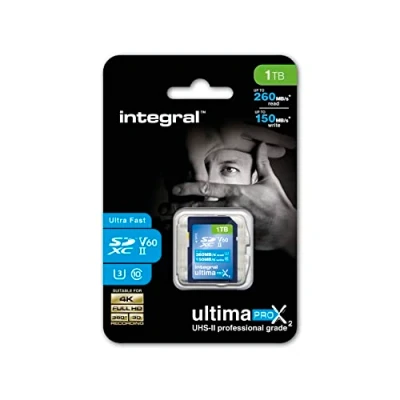 Image of Integral 1TB UHS II SD Card V60 Up To 260MBs Read And 150MBs Write Speed 1733X SDXC Professional High 2 Memory