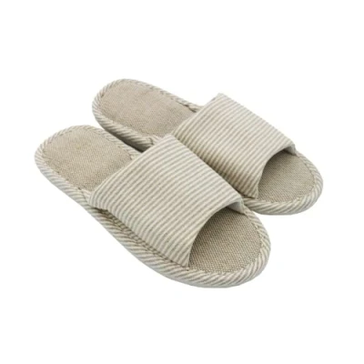 Image of AioTio Women&#039;s and Men&#039;s Cotton Flax Open Toe Slippers Comfortable Breathable House Anti Slip for Indoor Outdoor (5.5 6 UK / 40 41 CN Sole Label 39 EU,Beige)