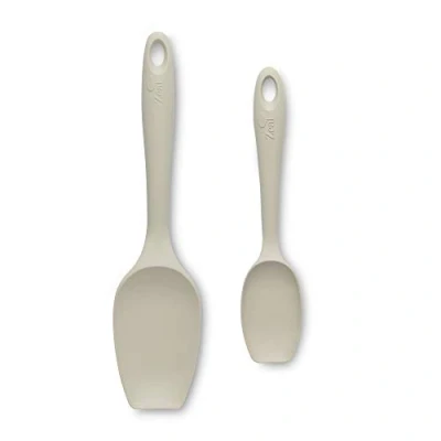 Image of Zeal JSET1C Non Stick Silicone Large &amp; Small Spatula Spoon Cream