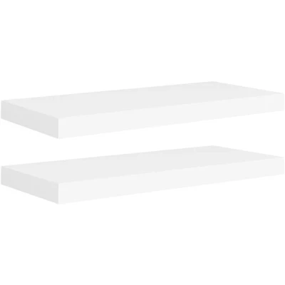 Image of vidaXL Floating Wall Shelves 2 pcs White 60x23.5x3.8 cm MDF