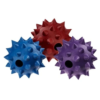 Image of Classic PETBLIS Rubber Spike Ball With Bell 9cm 3.5 inches, 100 g