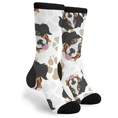 Image of 934 Novelty Work Socks Dog Paws Bernese Mountain Walking Anti Bliste Athletic Unisex For Camping Yoga Climbing 40Cm
