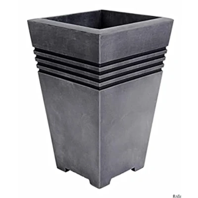 Image of Ward Enterprises MILANO Tall Plastic Planter 30cm Pewter Colour