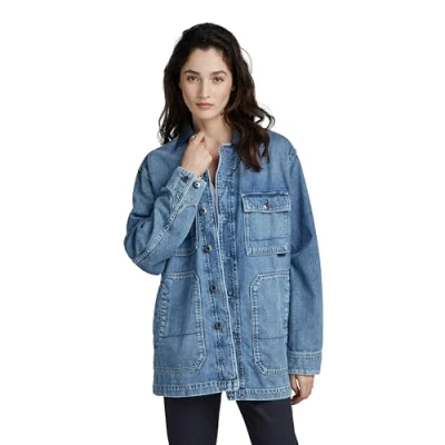 Image of G STAR RAW Men&#039;s US Navy Unisex Shanorak, Blue (antique faded moonlit ocean D23016 D318 D869), L