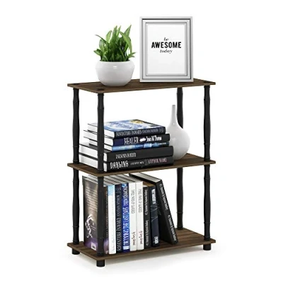 Image of Furinno Toolless Shelves, Wood, Columbia Walnut/Black, one size