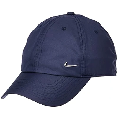Image of NIKE Unisex Metal Swoosh H86 Cap Obsidian/Metallic Silver, One Size