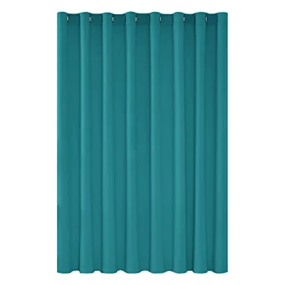 Image of Deconovo Eyelet Blackout Solid Energy Saving Window Treatment Thermal Insulated Wide Width Curtain for Door 100 x 95 Inch Turqoise 1 Panel