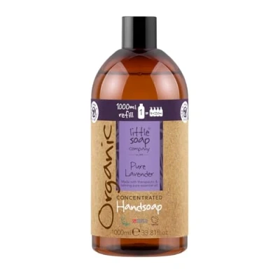 Image of Little Soap Company Organic Pure Lavender Hand Refill 1L Concentrated Liquid Soap, Natural, Vegan, Cruelty Free Wash