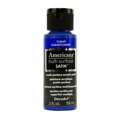 Image of DecoArt Americana Multi Surface Satin Bottle Paint, Acrylic, Cobalt, 3 x 7 cm