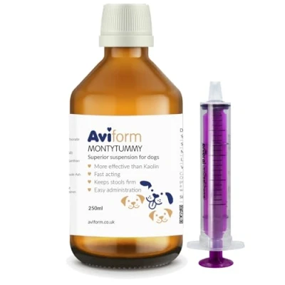 Image of Aviform Montytummy Dog Diarrhoea Suspension 250ml, Fast Acting Control for Loose Stools Helps Remove Toxins to Restore Your Dogs Digestive health