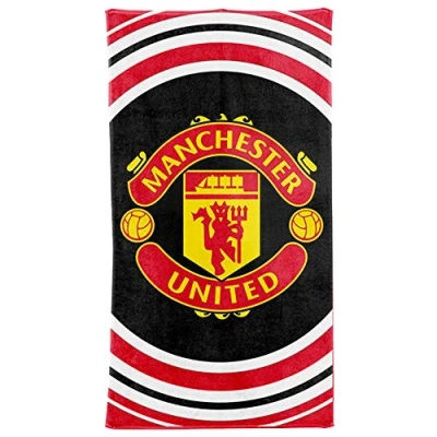 Image of MUFC Official Manchester United Crest Beach Towel (100% Cotton 70cm x 140cm)