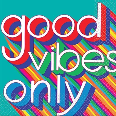 Image of (PKT) Good Vibes Luncheon Napkins 33cm (16 pk)