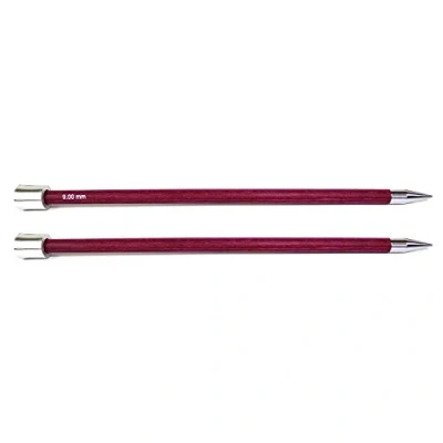 Image of KnitPro Royale: Knitting Pins: Single Ended: 25cm x 9.00mm, Birchwood, brass, Multi Colour, 9mm