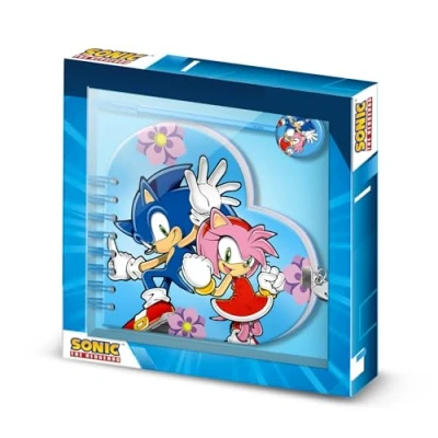 Image of Sonic The Hedgehog SEGA Amy Heart Diary + Pen, Blue