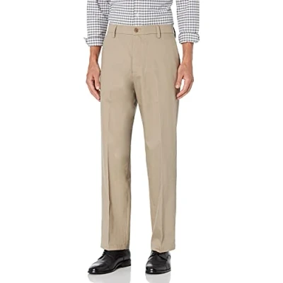 Image of Dockers Men&#039;s Relaxed Fit New Signature Khaki Pants D4, Timber Wolf Tan, 44W x 32L
