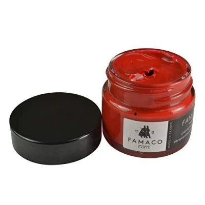 Image of Famaco Leather Repair &amp; Dye Cream Self Seal Colourant for Quick and Easy Suitable Sofas, Car Seat, Shoes, Handbag, more (Red Rubis)