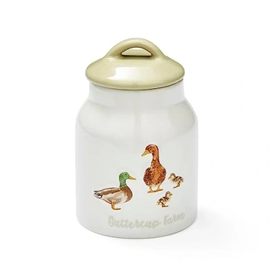 Image of Cooksmart British Designed Sugar Bowl with Lid Ceramic Pot Modern Designs Bowls Lids Perfect for Any Kitchen Buttercup Farm
