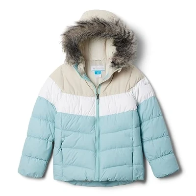 Image of Columbia Girl&#039;s Arctic Blast Jacket, Ski Aqua Haze/White/Dark Stone, Size XL