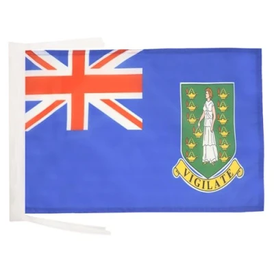 Image of AZ Flag British Virgin Islands 18&#039;&#039; x 12&#039;&#039; 100% Polyester Islander Small Banner with Two Cords Fade Resistant Vivid Colors 18x12 in 45x30 Cm