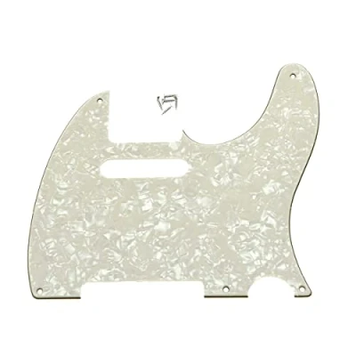 Image of KAISH American Vintage 5 Hole Tele Pickguard TL Guitar Pick Guard Scratch Plate for Tele/Telecaster Aged Pearl