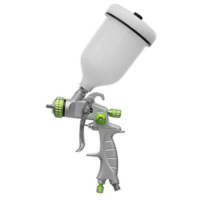 Image of Sealey Premier LVLP Gravity Feed Spray Gun 1.4mm Set Up