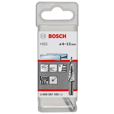Image of Bosch Professional 9 step Drill Bit HSS (for Metal, Plastic, Ø 4 12 mm, mm height, 6mm shank, Accessories for Rotary Drills)