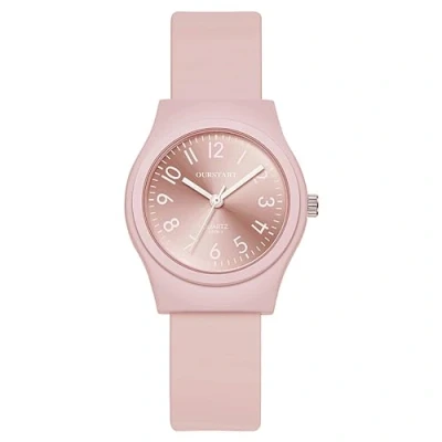 Image of JewelryWe Colorful Silicone Jelly Wristwatch: Round Analog Quartz Casual Watches for Men Women Students Teens