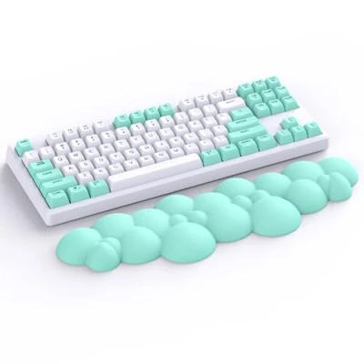 Image of Attack Shark Green Cloud Soft Comfortable Keyboard Wrist Rest,Anti Skid Ergonomic Support Keyboard,Desk Hand TKL Mechanical Keyboard/Full Size Gaming Keyboard,15.2x4.4x1.2 inch Palm Rest