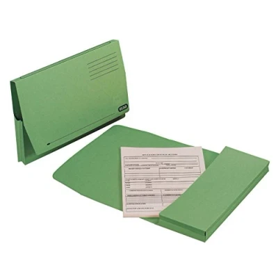 Image of Elba Document Wallet Full Flap 285gsm Capacity 32mm Foolscap Green Ref 21514 [Pack of 50]