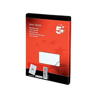 Image of 2XOffice Multipurpose Labels Laser 21 per Sheet 63.5x38.1mm White [2100 Labels]