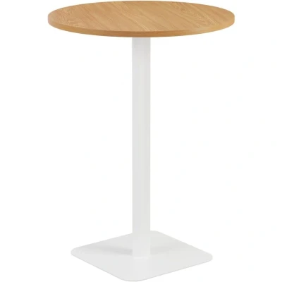 Image of Vivace 800mm High Table Oak Top and White Legs Ref CH2695WHNO